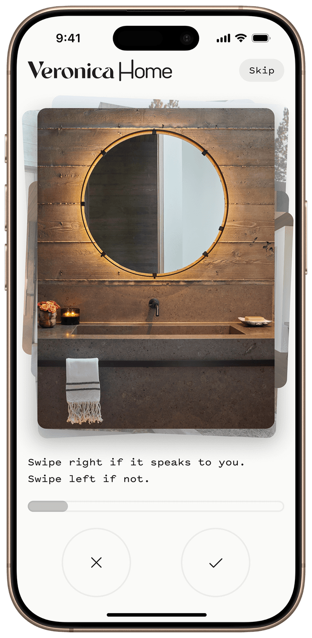 App swipe interface on a mobile device